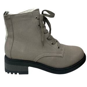 Life Stride Kunis Canvas Hiking Boots Lace Up Gray Size 9